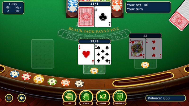 Casino trực tuyến 3 Giao diện chơi Blackjack tại Kingfun thiết kế chuyên nghiệp