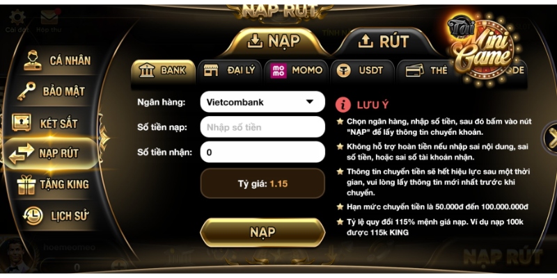 Nạp Tiền 1 Nạp tiền Kingfun